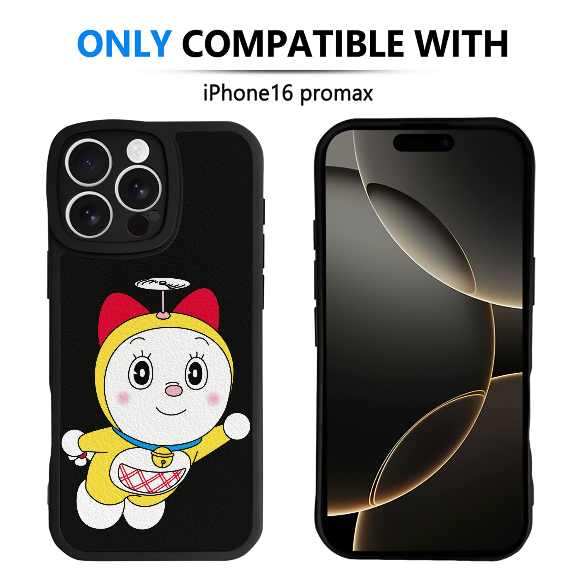 （画像用） ドラえもん ドラミ Doraemon Dorami 【iPhone 16シリーズ対応】シリコンスマホケース（レザー調） 材質：シリコン